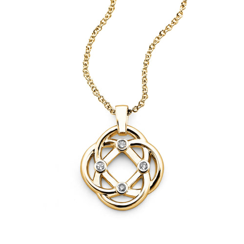 The Safe Center Pendant, 14K Yellow Gold and Diamond