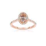 Fancy Brown Diamond Halo Engagement Ring, 14K Rose Gold