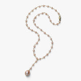 Pink Cultured Freshwater Pearl 17 Inch Necklace with Drop