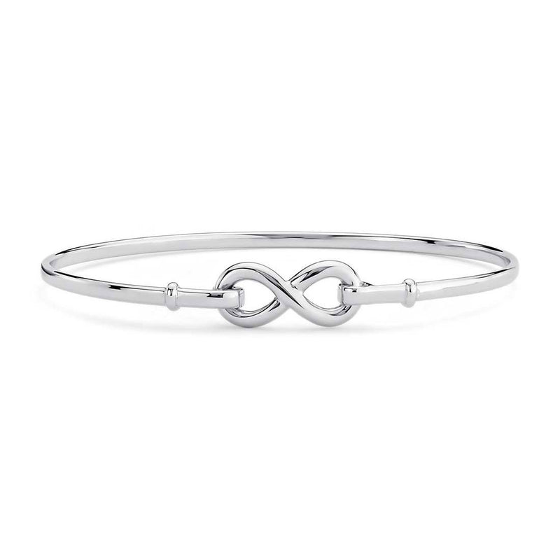 Infinity Symbol Bangle Bracelet, Sterling Silver