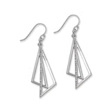 Triangle Dangle Earrings, Sterling Silver