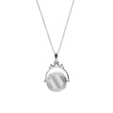 Embossed Spinning Style Locket, Sterling Silver