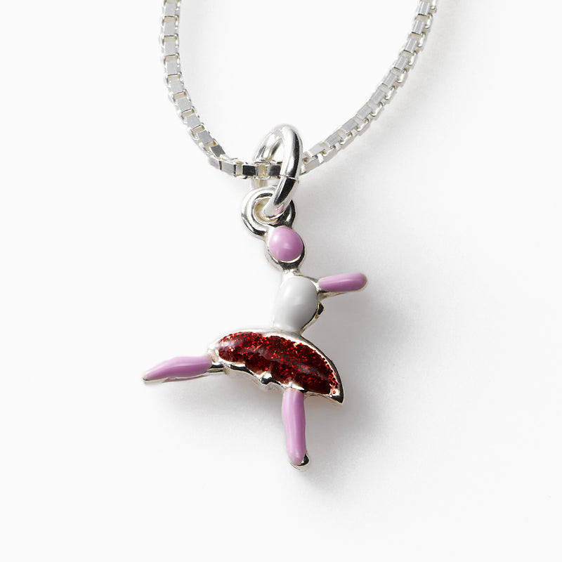 Ballerina Charm Necklace, Sterling Silver