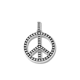Peace Sign Bead Design Pendant, Sterling Silver