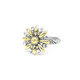 Sunflower Ring, Sterling Silver and 18K Gold