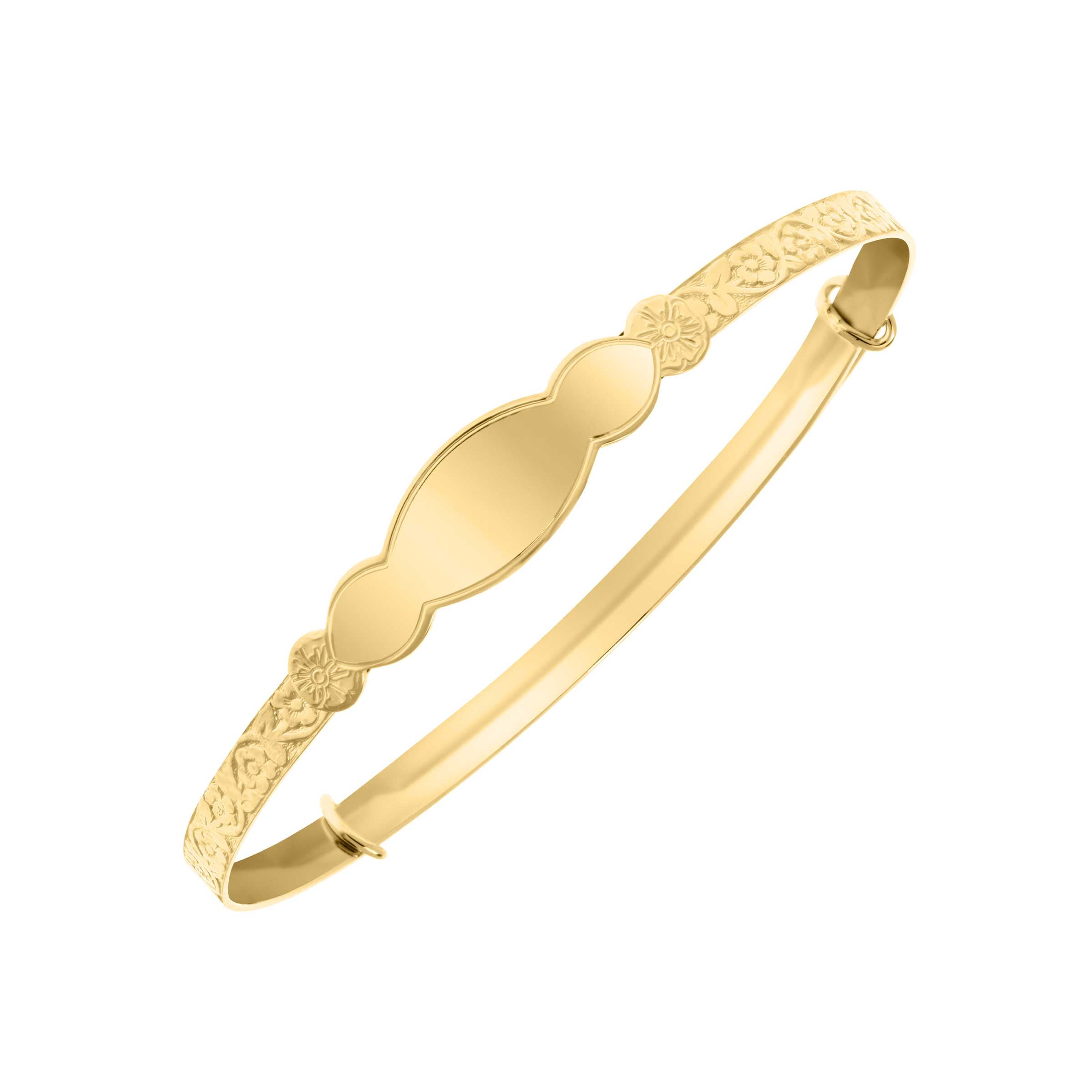 Flower Engraved Bangle, Adjustable, 14K Yellow Gold Filled – Fortunoff Fine  Jewelry