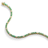 Emerald and Diamond Flexible Bracelet, 14K Yellow Gold