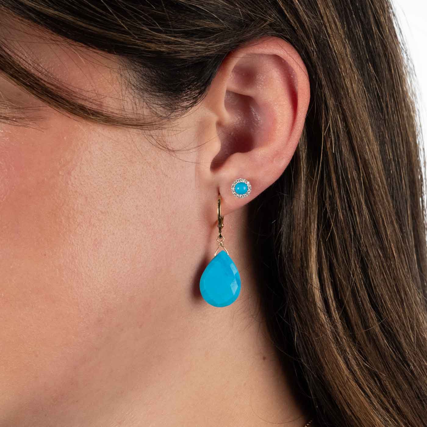Van Der Hout Jewelry 14k Gold Turquoise Trio Stud Earrings | Willowbrook  Shopping Centre