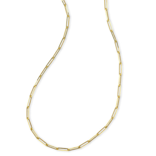 Paperclip Chain Necklace, 18 Inches, 14K Yellow Gold