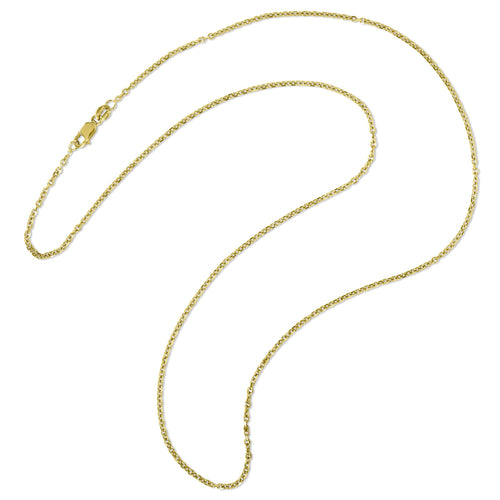 Diamond Cut Cable Chain, 18 Inches, 14K Yellow Gold