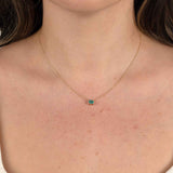Oval Emerald Necklace, 14K Yellow Gold