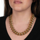 Classic Bold Link Necklace, 20 Inches, Gold Plated Brass