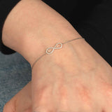 Diamond Infinity Symbol Flexible Bracelet, 14K White Gold