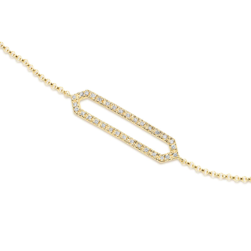Diamond Bar Bracelet, 14K Yellow Gold