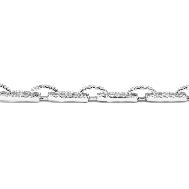 Pavé Diamond Links Bracelet, 4.50 Carats, 14K White Gold