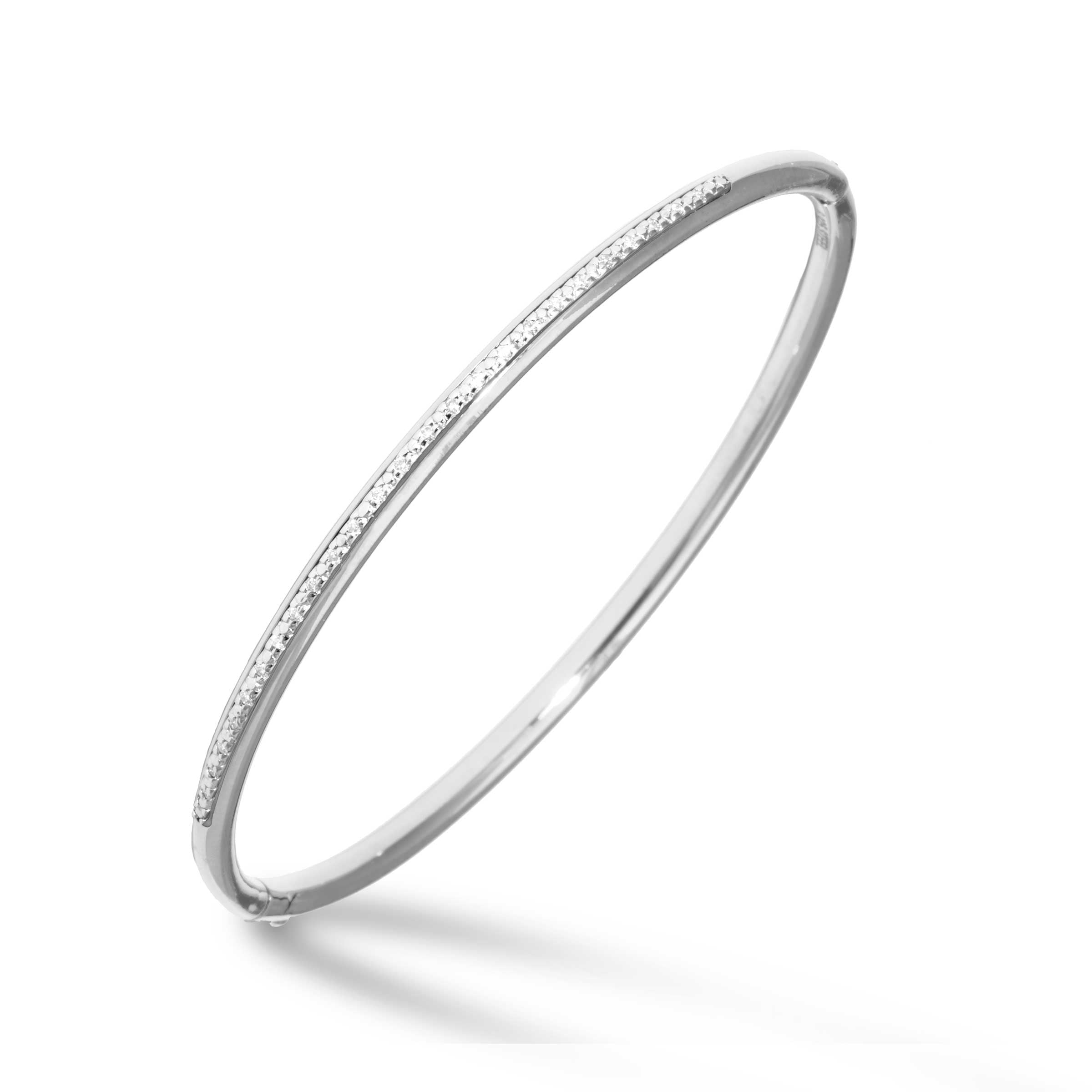 Two-Toned Sterling Silver Lab-Grown 0.67 Carats Diamond Bangle Bracelet –  Murphy Pitard Jewelers