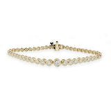 Bezel Set Diamond Tennis Bracelet, 3 Carats, 14K Yellow Gold