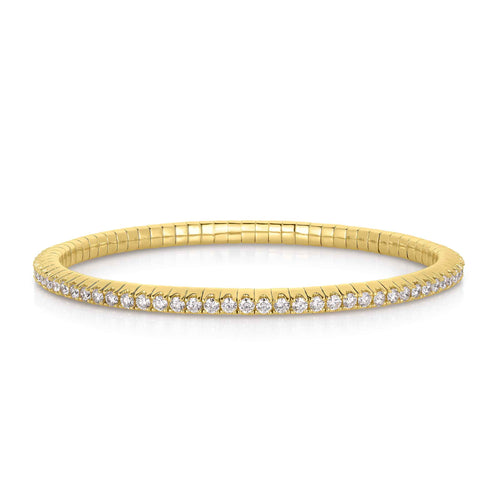 Diamond Eternity Stretch Bracelet, 2.20 Carats, 14K Yellow Gold