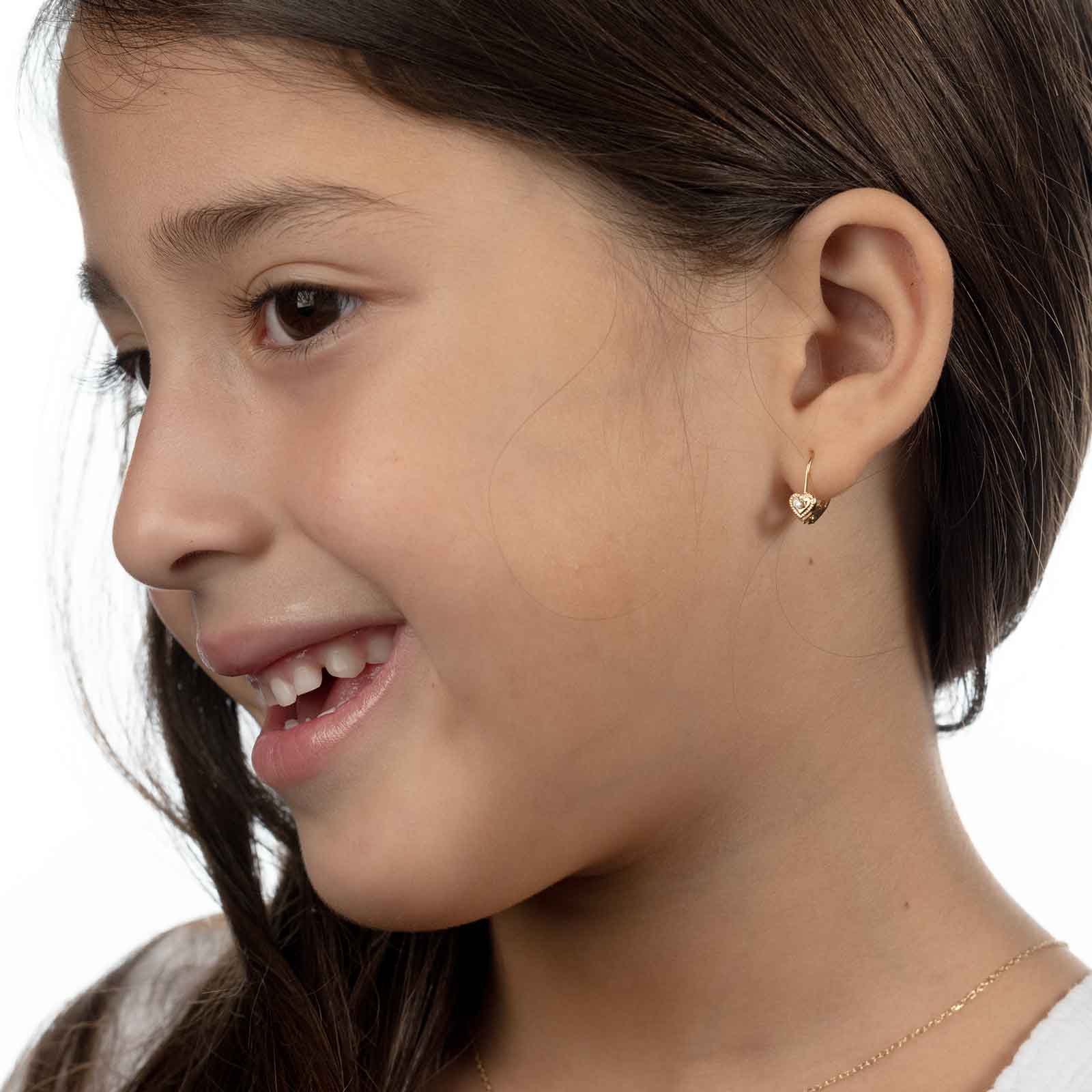 14K Gold Round Diamond Stud Earrings – Baby Gold