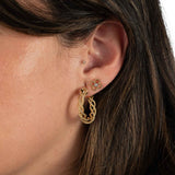 Open Four Leaf Clover Earrings with Diamond Center, 14 Karat Gold