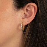 Diamond Hoop Earrings, .99 Carat, 14K Yellow Gold