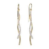 Long Diamond Dangle Earrings, 14K Yellow Gold