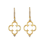 Diamond Openwork Dangle Earrings, 14K Yellow Gold
