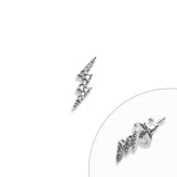 Pavé Diamond Lightning Single Earring, 14K White Gold