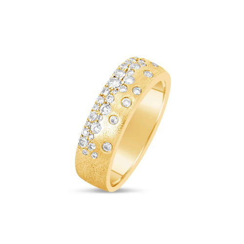 Flush Set Diamond Ring, 14K Yellow Gold