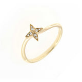 Petite Diamond Star Ring, 14K Yellow Gold