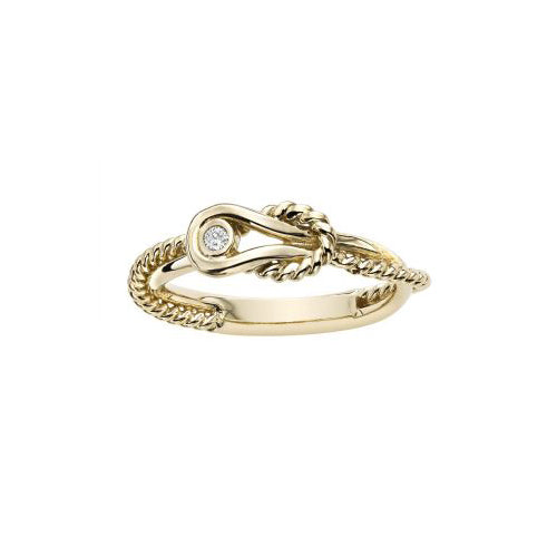 Diamond Infinity Knot Ring, 14K Yellow Gold