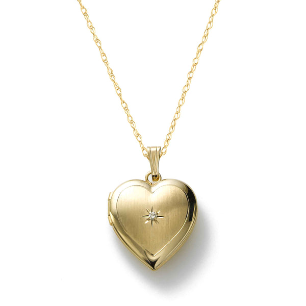 Heart Locket with Diamond Accent, 14K Yellow Gold | Gold Jewelry Stores ...