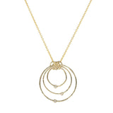 Nested Circles Diamond Necklace, 14K Yellow Gold