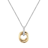 Diamond Interlocking Circles Pendant, 14 Karat Gold
