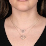 Open Heart Diamond Necklace, .25 Carat, 14K White Gold