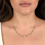 Hammered Diamond Design Necklace, 14K Yellow Gold