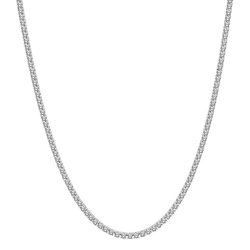 Diamond Tennis Necklace, 6 Carats, 16 Inches, 14K White Gold