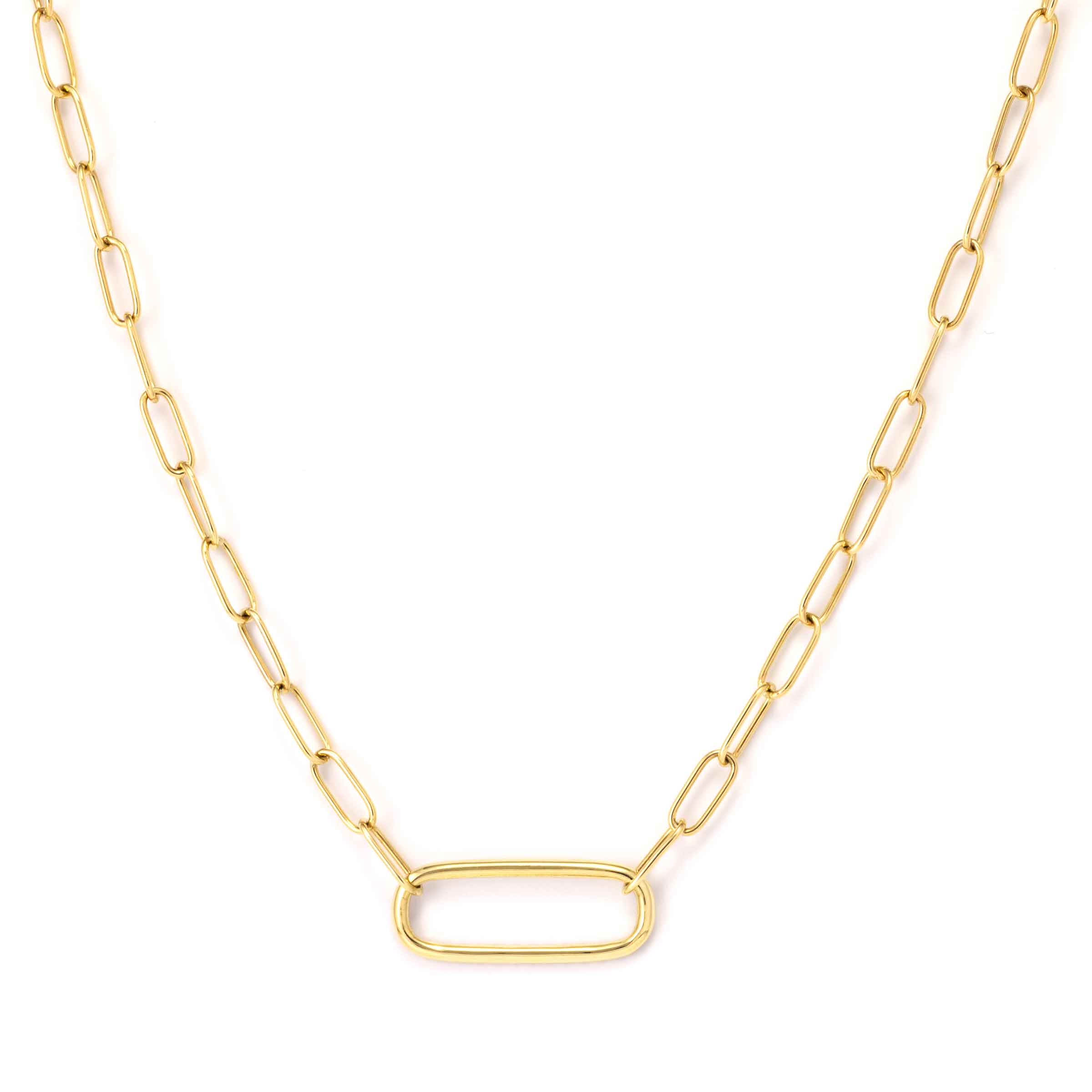 Lisa Diamond Paperclip Necklace 14K | LeMel – LeMel