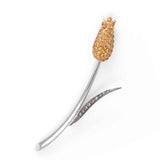 Pre-Owned Yellow Sapphire Tulip Pin, 18K White Gold