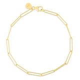 Delicate Paperclip Bracelet, 7 Inches, 14K Yellow Gold