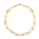 Fancy Link Bracelet, 7.50 Inches, 14K Yellow Gold