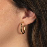 Classic Hoop Earrings, 1 Inch, 14K Yellow Gold