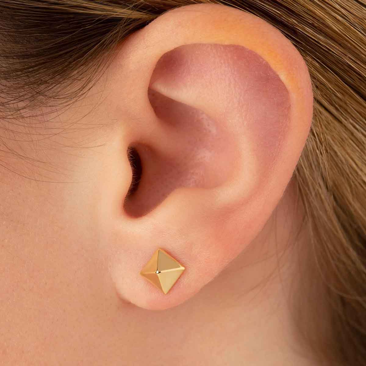 Pyramid Style Diamond Stud Earrings