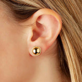 Domed Button Earrings with Rope Detail, 14K Yellow Gold
