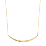 Curved Plaque Necklace, 14K Yellow Gold