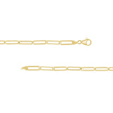 Paperclip Chain, Hollow, 20 Inches, 14K Yellow Gold
