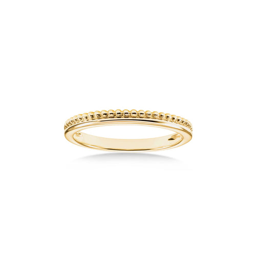 Stackable Bead Design Ring, 14K Yellow Gold