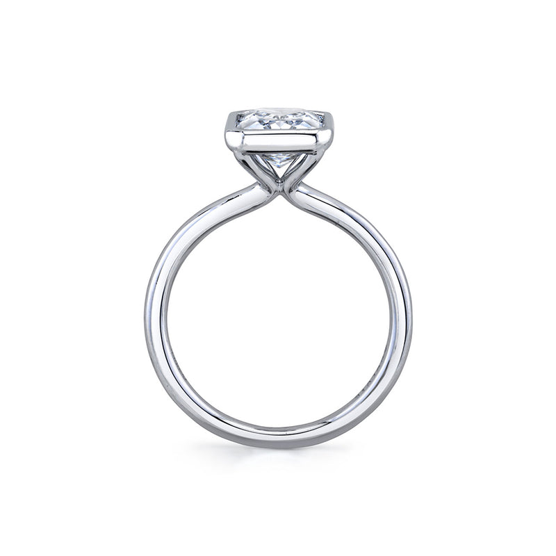 Mounting for Emerald Cut Diamond Engagement Ring, Platinum