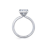 Mounting for Radiant Cut Diamond Engagement Ring, 14K White Gold