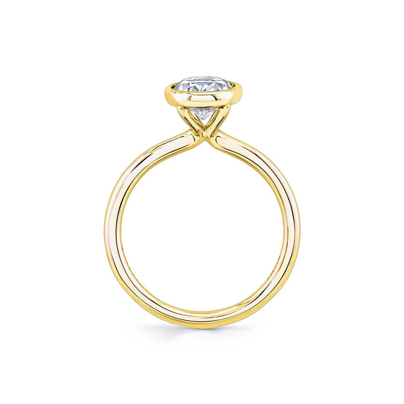 Mounting for Oval Diamond Engagement Ring, 14K Yellow Gold